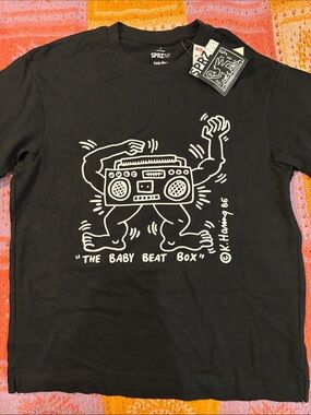 NWT Uniqlo x SPRZ NY Keith Haring The Baby Beat Box Tee Sz S